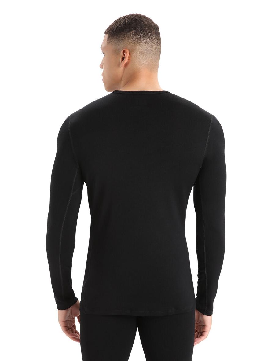 Base Layers Icebreaker Merino 260 Tech Long Sleeve Crewe Thermal Top Męskie Czarne | PL 1549QMAZ